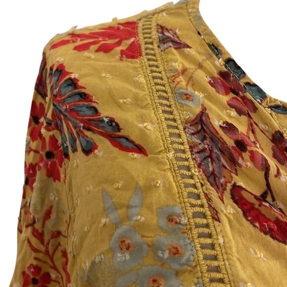 JohnPaulRichard Yellow/Multi Color Floral Women’s Top  | Size XS - Picture 4 of 14